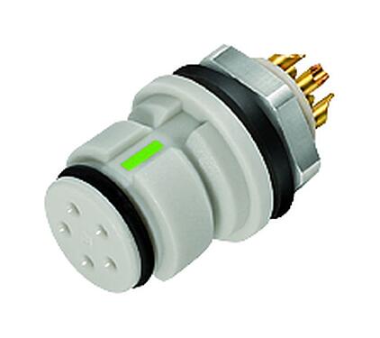 Minh hoạ Snap-In Ổ cắm gắn bảng, Số lượng cực : 3, không có chống nhiễu, hàn, IP67, M8x0,75, Gắn phía trước