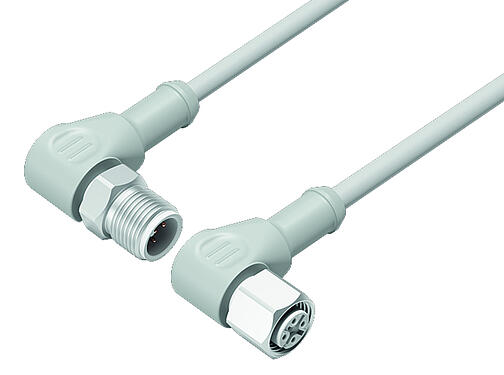 Illustration 77 3734 3727 20912-0200 - M12/M12 Connecting cable male angled connector - female angled connector, Contacts: 12, unshielded, moulded on the cable, IP69K, UL, Ecolab, PVC, grey, 12 x 0.25 mm², Food & Beverage, stainless steel, 2 m