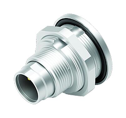 Illustratie M9 Male panel mount connector, aantal polen: 2, onafgeschermd, soldeer, IP67, M12x0,5, Achterwandmontage, gegoten