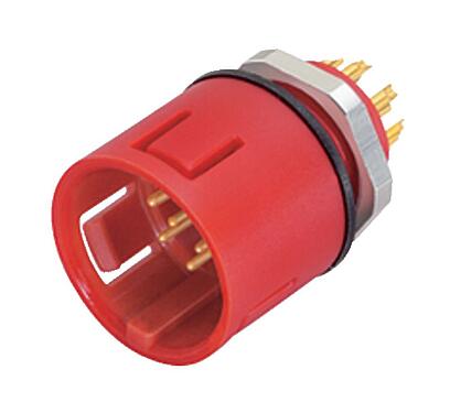 Illustrazione Snap-In Connettore maschio a flangia, Numero poli: 8, non schermato, saldare, IP67, UL 2238, VDE, M12x1,0, Montaggio anteriore