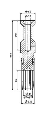 Scale drawing 61 1313 139 - Bayonet HEC - Socket contact for 4+PE version, 100 pcs.; Series 696