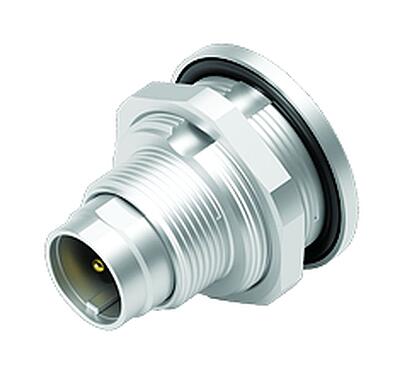 Illustratie 09 0411 80 04 - M9 Male panel mount connector, aantal polen: 4, onafgeschermd, soldeer, IP67, Frontaansluiting
