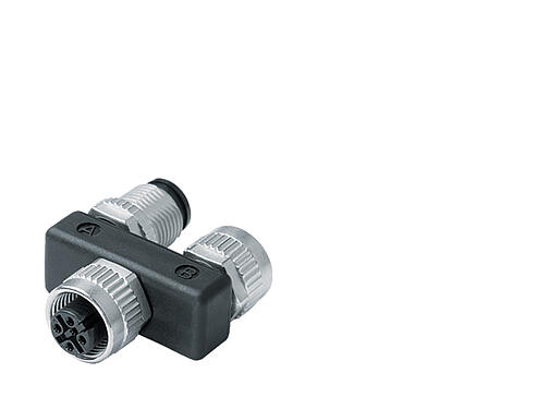 Illustration 79 5212 00 05 - M12 Twin distributor, Y-distributor, male M12x1 - 2 female M12x1, Contacts: 5, unshielded, pluggable, IP68, UL