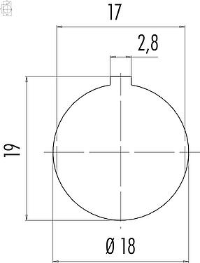 安装说明 M16 孔头法兰座, 极数: 14 (14-b), 非屏蔽, 焊接, IP40, M18x0,75, 後壁安裝
