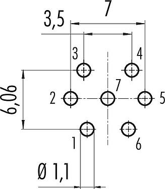 지휘자 레이아웃 M16 메일 패널 마운트 커넥터, 콘택트 렌즈: 7 (07-a), 차폐되지 않음, THT, IP40, M18x0,75, 후면 월 마운팅