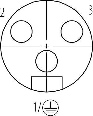 Contactconfiguratie (Insteekbereik) 7/8" Female haakse connector, aantal polen: 2+PE, 6,0-8,0 mm, onafgeschermd, schroefklem, IP67, UL 2238, VDE