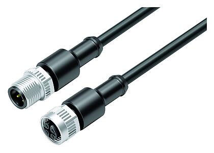 Automation Technology - Sensors and Actuators--Connecting cable male cable connector - female cable connector_VL_KSM12-77-3429_KDM12-3430-50004_black