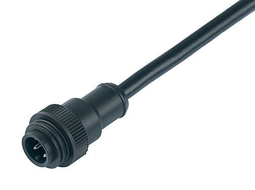 插图 79 0235 20 07 - RD24 直头针头电缆连接器, 极数: 6+PE, 非屏蔽, 预铸电缆, IP67, PVC, 黑色, 7x0.75mm², 2m