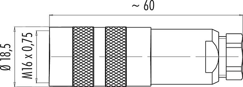 Výkres v měřítku M16 Kabelová box, : 4 (04-a), 4,0-6,0 mm, stínitelné, pájka, IP67, UL 2238