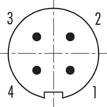 Disposizione dei contatti (lato connessione) M9 Connettore cavo maschio, Numero poli: 4, 3,5-5,0 mm, schermabile, saldare, IP67, con polsino schermante