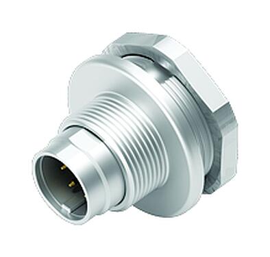 Illustratie M9 Male panel mount connector, aantal polen: 8, onafgeschermd, soldeer, IP67, M12x0,5, Frontaansluiting, gegoten