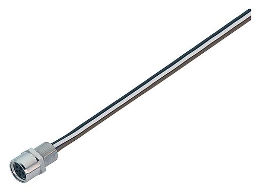 Kuva M8 Laippapistorasia, Napojen määrä: 6, suojaamaton, punokset, IP67/IP69K, UL 2238, M8x0,5, Etukiinnitys, valettu