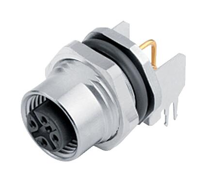 Illustration 86 0532 1121 00004 - M12 Female panel mount connector, Contacts: 4, shieldable, THT, IP68, UL, PG 9, front fastened