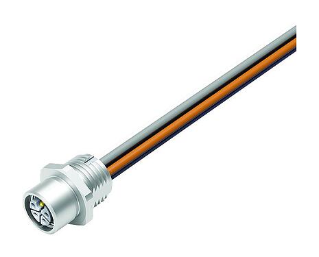 Kuva 76 0244 0024 00855-0200 - M12 Laippapistorasia, Napojen määrä: 4+FE, suojaamaton, punokset, IP68, M16x1,5, UL 2237 valmisteilla