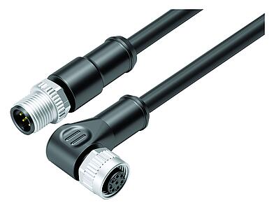 Automation Technology - Sensors and Actuators--Male cable connector - female angled connector_VL_KSM12-77-3429_WDM12-3434-50708_black