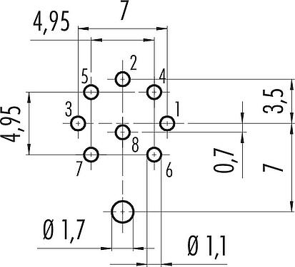 Uspořádání vodičů M16 Přírubová zátka, : 8 (08-a), stínitelné, THT, IP40, M18x0,75, Montáž na zadní stěnu