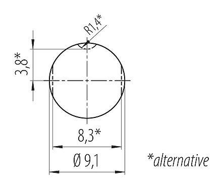 Campione di montaggio 09 0481 00 08 - M9 Connettore maschio a flangia, Numero poli: 8, non schermato, saldare, IP40