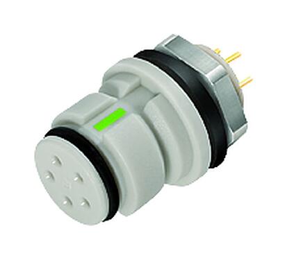 Minh hoạ Snap-In Ổ cắm gắn bảng, Số lượng cực : 3, không có chống nhiễu, THT, IP67, M8x0,75, Gắn phía trước