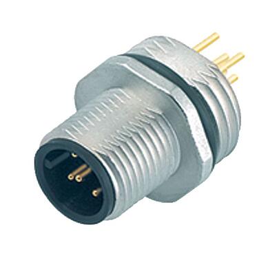 Illustration 86 0231 0100 00012 - M12 Male panel mount connector, Contacts: 12, unshielded, THT, IP68, UL, M16x1.5