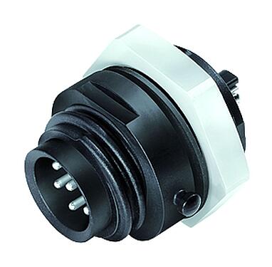 Illustration 09 4219 150 07 - RD24 Male panel mount connector, Contacts: 6+PE, unshielded, screw clamp, IP67, UL, ESTI+, VDE, central fixing