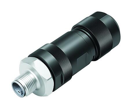 Ilustração M12 Plugue de cabo, Contatos: 5, 8,0-13,0 mm, desprotegido, pinça de parafuso, IP67, M12x1,0, Aço inoxidável