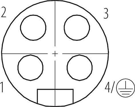 Sắp xếp liên hệ (phía kết nối) 7/8" Ổ cắm bẻ góc, Số lượng cực : 3+PE, 10,0-12,0mm, không có chống nhiễu, kẹp vít, IP67, UL 2238, VDE
