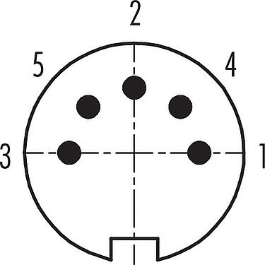 접점 배치(접속측) M16 케이블 커넥터, 콘택트 렌즈: 5 (05-b), 6.0-8.0mm, 차폐되지 않음, 솔더, IP40