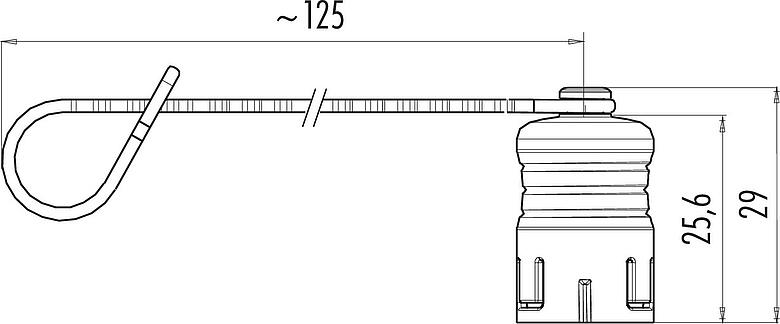Maßzeichnung Schutzkappe, IP67, für Kabeldose