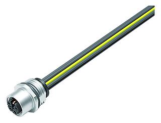 M12 Ổ cắm gắn bảng, Số lượng cực : 5, không có chống nhiễu, dây đơn, IP68, UL 2238, M16x1,5, Gắn phía trước, túp lều