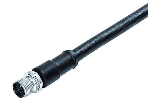 插图 77 0689 0000 50704-0500 - M12-S 针头电缆连接器, 极数: 3+PE, 非屏蔽, 模压电缆, IP68, PUR, 黑色, 4x1.50mm², 5m