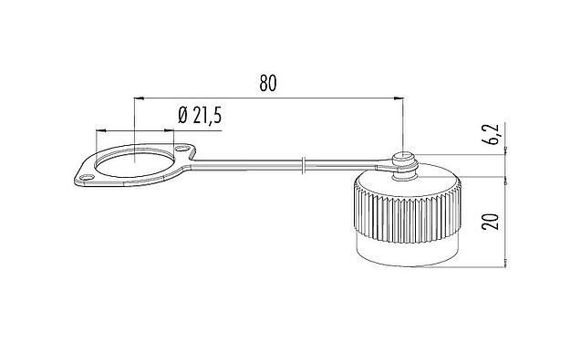 Méretarányos rajz 08 2672 000 000 - RD24 - Protective cap for flange plug
