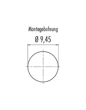 Montageanleitung / Montageausschnitt M12 Einbaustecker, Polzahl: 5, ungeschirmt, THT, IP67