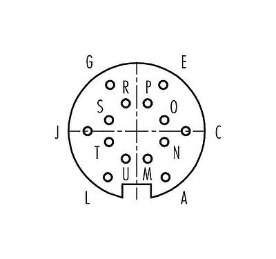 Kontaktarrangemang (anslutningssidan) 09 4840 81 14 - Push Pull Flänsuttag, antal poler: 14, kan skärmas, lödning, IP67, Frammontering