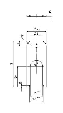 Méretarányos rajz 07 0083 000 - M12-A/B/D/K/K/L/S/T/US/X - Assembly spanner for ring nut M12x1