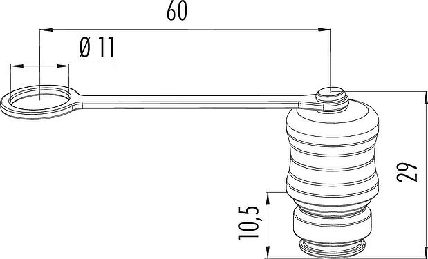 Schaaltekening Beschermkap, IP67, met bevestigingsband