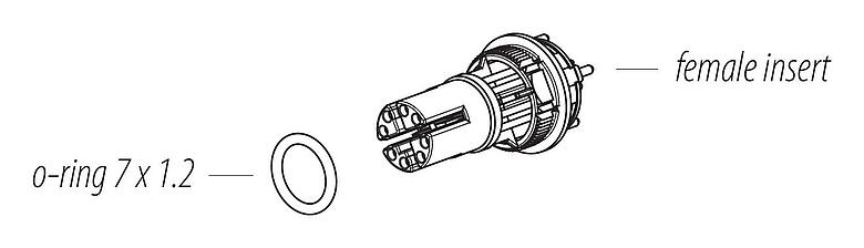 Istruzioni di montaggio M12 L'inserto di contatto, Numero poli: 8, schermabile, THT, IP67, UL