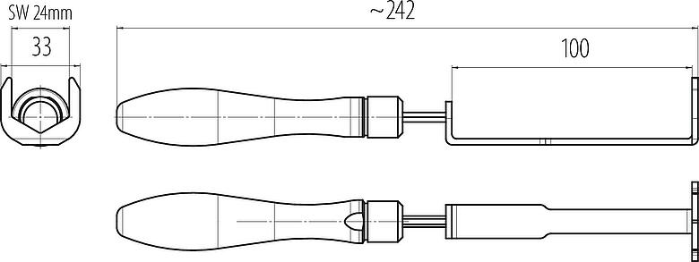 Schaaltekening 7/8" Montagesleutel