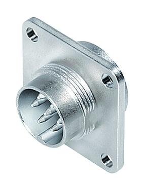 Illustration M16 Square male panel mount connector, Contacts: 12 (12-a), unshielded, solder, IP67, UL 2238, M3 (4x), Front mounting