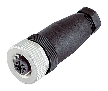 Illustration 99 0530 12 04 - M12 Kabeluttag, antal poler: 4, 6,0-8,0 mm, oskärmad, crimpning (crimpkontakter måste beställas separat), IP67, UL 2238