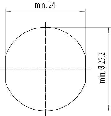 Assembly instructions / Panel cut-out B23 Male panel mount connector, Contacts: 9 (4+PE + 4), THT, IP65/IP67, Rear mounting, ENP: Power pin / Data socket