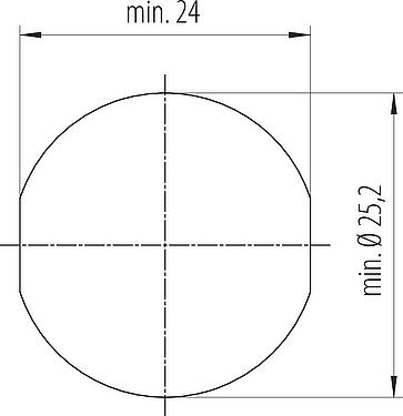 Próbka montażowa B23 Złącze panelowe męskie, Kontaktów: 9 (4+PE + 4), THT, IP65/IP67, Montaż na ścianie tylnej, ENP: Pin zasilania / gniazdo danych