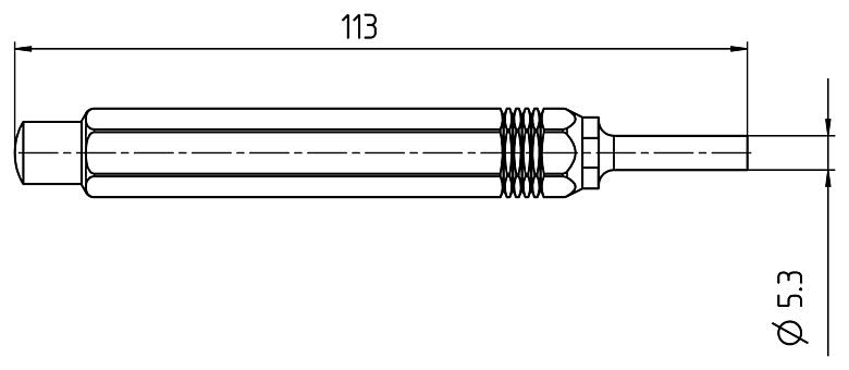 Rysunek z wymiarami 66 0012 001 - Bayonet HEC - narzędzie do demontażu obrobionych styków dla 5-biegunowych; Seria 696