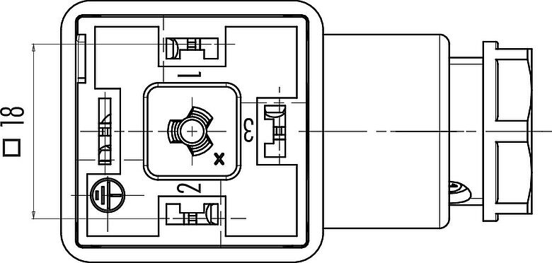 コンタクト配列(接続側) メス電源コネクタ, 極数: 2+PE, 8.0-10.0mm, 非シールド, ねじ圧着, シールなしのIP40, PG 11, サーキット P33, LED PNP付き