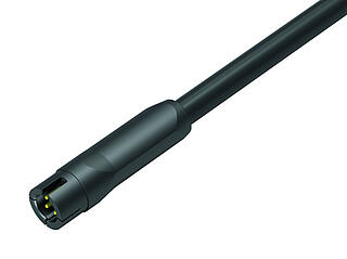 Snap-In Phích cắm cáp, Số lượng cực : 4, không có chống nhiễu, ép phun vào dây cáp, IP40, PVC, màu đen, 4x0,25mm², 2m
