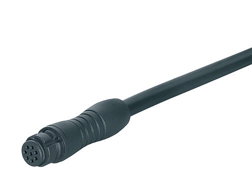 Illustrazione 77 7406 0000 50004-0200 - Snap-In Connettore cavo femmina, Numero poli: 4, non schermato, stampato sul cavo, IP67, PUR, nero, 4 x 0,25 mm², 2 m