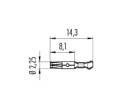 Desenho da escala 61 0797 098 00 - M16 IP40 / M16 IP67 / Bayonet HEC - Contato de encaixe, 50 pçs. simples; Série 423/425/581/680/682/696/723