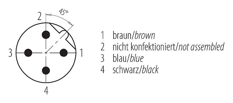コンタクト配列(接続側) M12 オスコネクタケーブル, 極数: 3, 非シールド, モールドケーブル付き, IP68/IP69K, UL 2238, PUR, 黒, 3x0.34mm², 5m