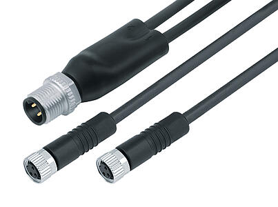 自动化技术.传感器和执行器--带电缆双出口-2孔头带电缆连接器 M8x1_765_0_20_DG_SK