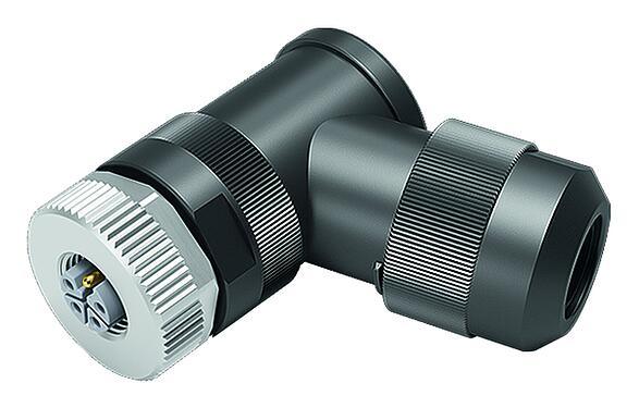 Illustration 99 0640 58 05 - M12 Connecteur femelle coudé, Contacts: 4+FE, 8,0-13,0 mm, non blindé, pince à visser, IP67, UL, M12x1,0, pour l'alimentation électrique