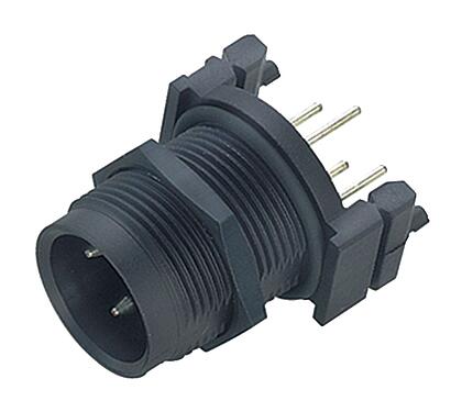 Illustration 09 0441 090 04 - M18 Male panel mount connector, Contacts: 4, unshielded, THT, IP67, UL, front fastened